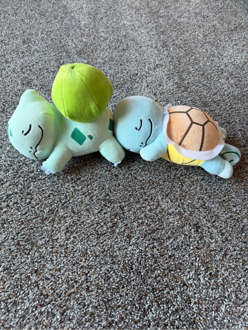Pokemon Bulbasaur Squirtle Sleeping Plush Bundle Soft Stuffed Animals New